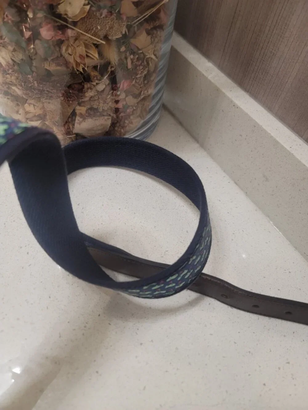 Vineyard Vines Whale Belt Mens 34 Navy Blue / GreenEhale Print USA